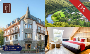 Overnachting voor 2 + ontbijt + late check-out + glas cava in de Ardennen