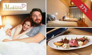Overnachting voor 2 + ontbijt + evt. diner en fles bubbels in Marknesse