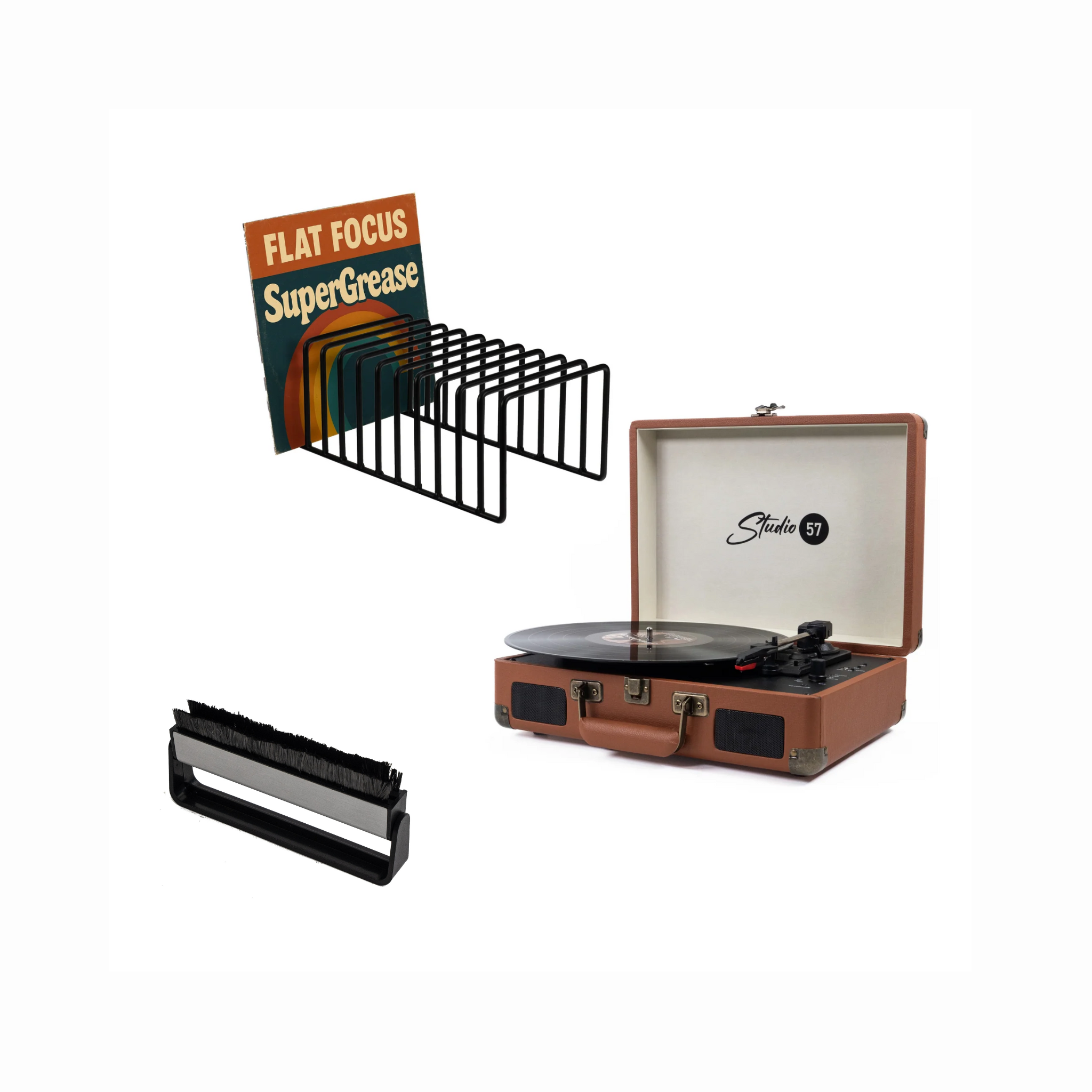 Image of Studio 57 Dolly Skivspelare (Brun) Paket