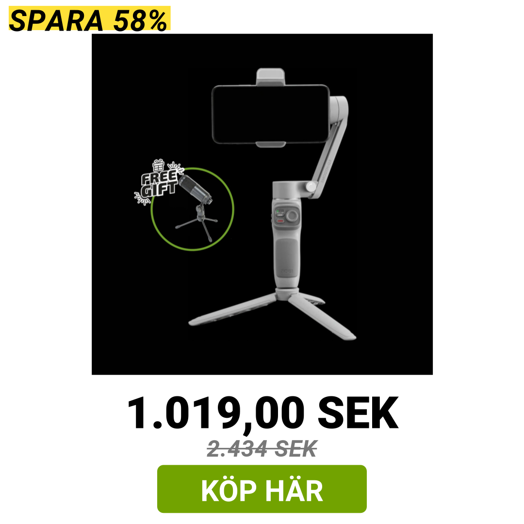 Image of Zhiyun Smooth Q3 Combo Mobilstabilisator med ljus + Gratis present