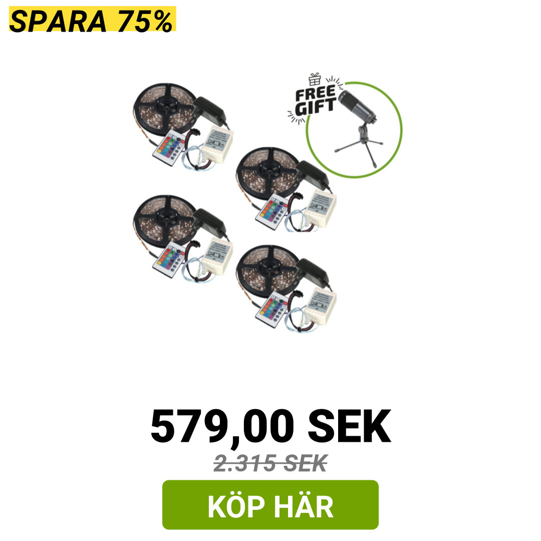 Image of 4 x Ibiza LED Strip (Flerfärgad, 5m) + Gratis Gåva