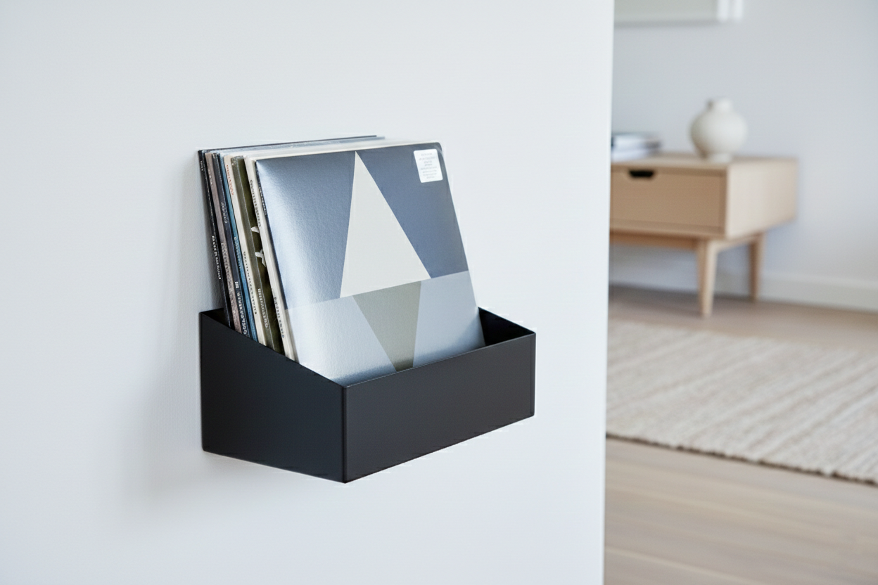 Image of Studio 57 Vinyl Vägghylla Large (svart)