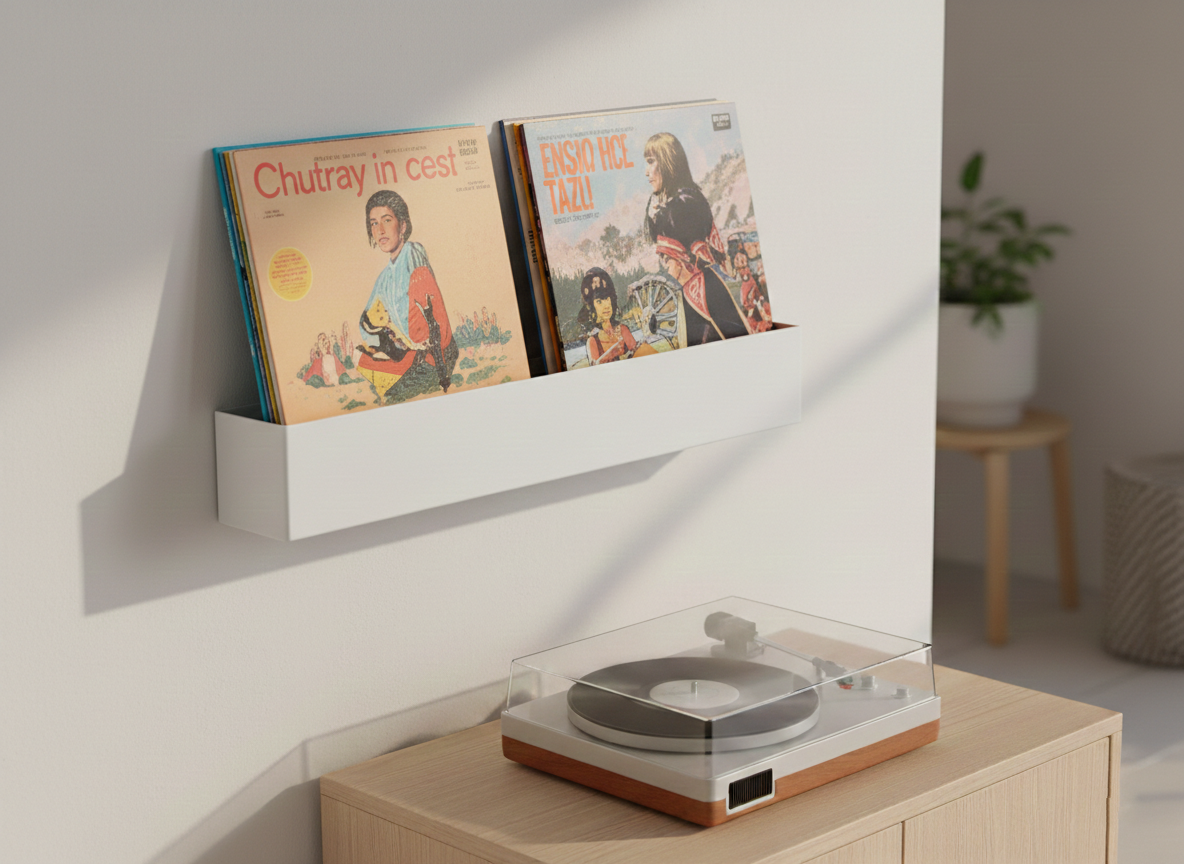 Image of Studio 57 Vinyl Dubbel Väggdisplay (vit)