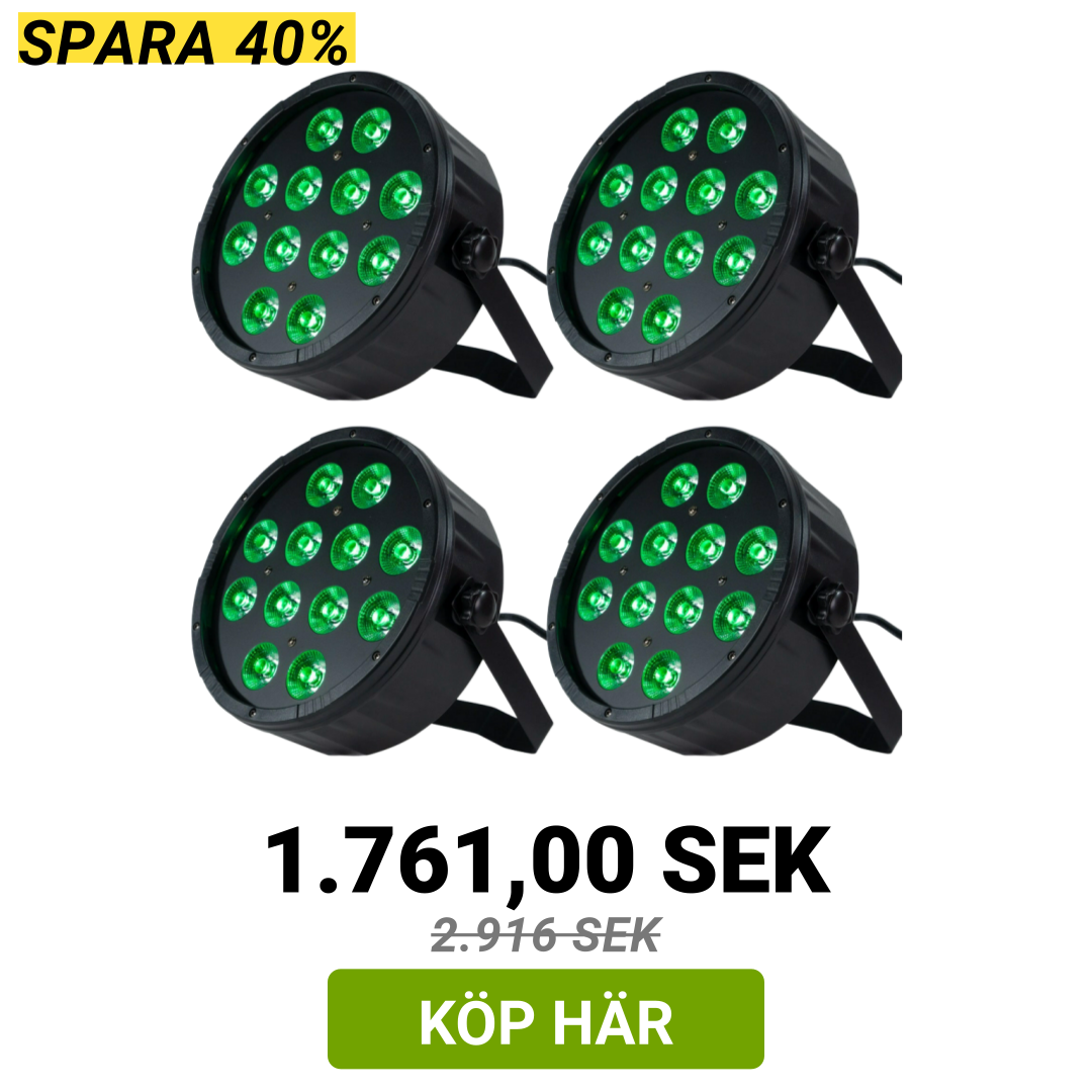 Image of Marconi Polaris 12x12W RGBW Parlampe 4 st. Paket