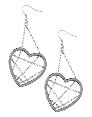 Web Heart Dangle Earrings