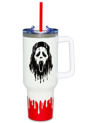 Stay Scary Ghost Face Travel Tumbler with Straw - 40 oz