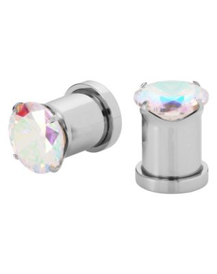 Round Prong CZ Screw Fit Plugs