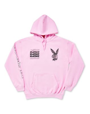 Pink Playboy Rabbit Scribble Hoodie