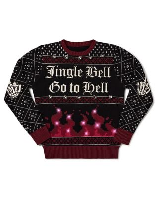 Light-Up Jingle Bell Go To Hell Christmas Sweater