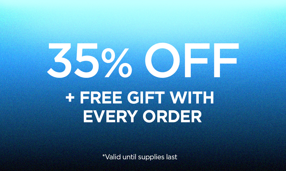 35% OFF sitewide, plus a free gift with every order. Valid until supplies last.