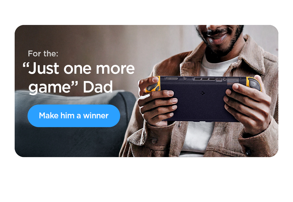 Gifts for the "Just one more game" Dad. Make him a winner with accessories for Nintendo Switch 2, PlayStation, Steam Deck, Apple Vision Pro, and more.