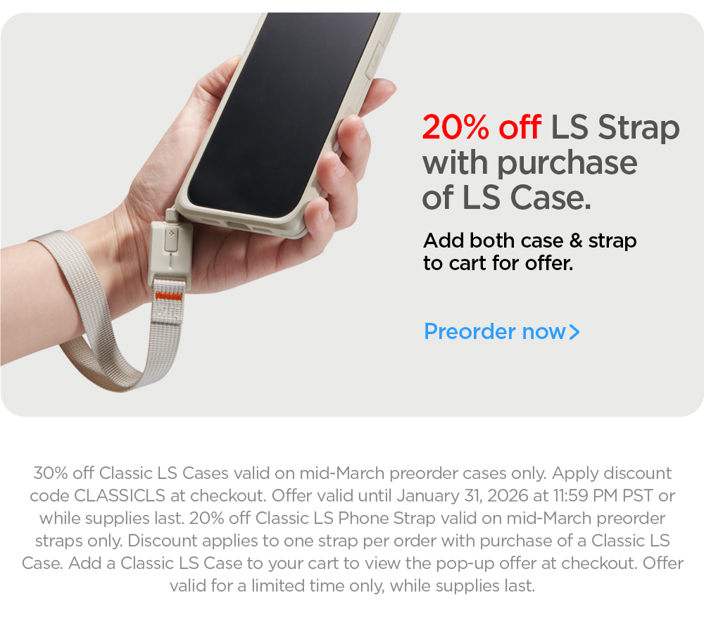 20% off LS Strap with purchase of LS Case Add both case & strap to cart for offer. Preorder now.