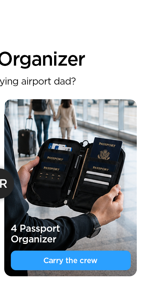 Passport Organizer: Flying solo or playing airport dad? Carry the crew and shop the 4-Passport Organizer. 