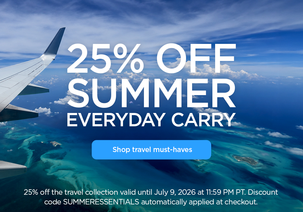 25% off summer everyday carry. Shop travel must-haves.