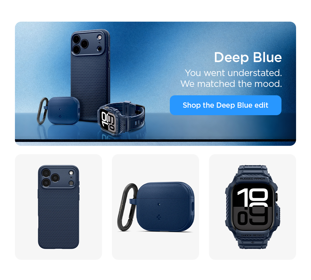 Deep Blue: You went understated. We matched the mood. Shop Blue accessories for iPhone 17, iPhone 17 Pro, iPhone 17 Pro Max, AirPods, MagSafe compatible card holders, Apple Watch, and more.