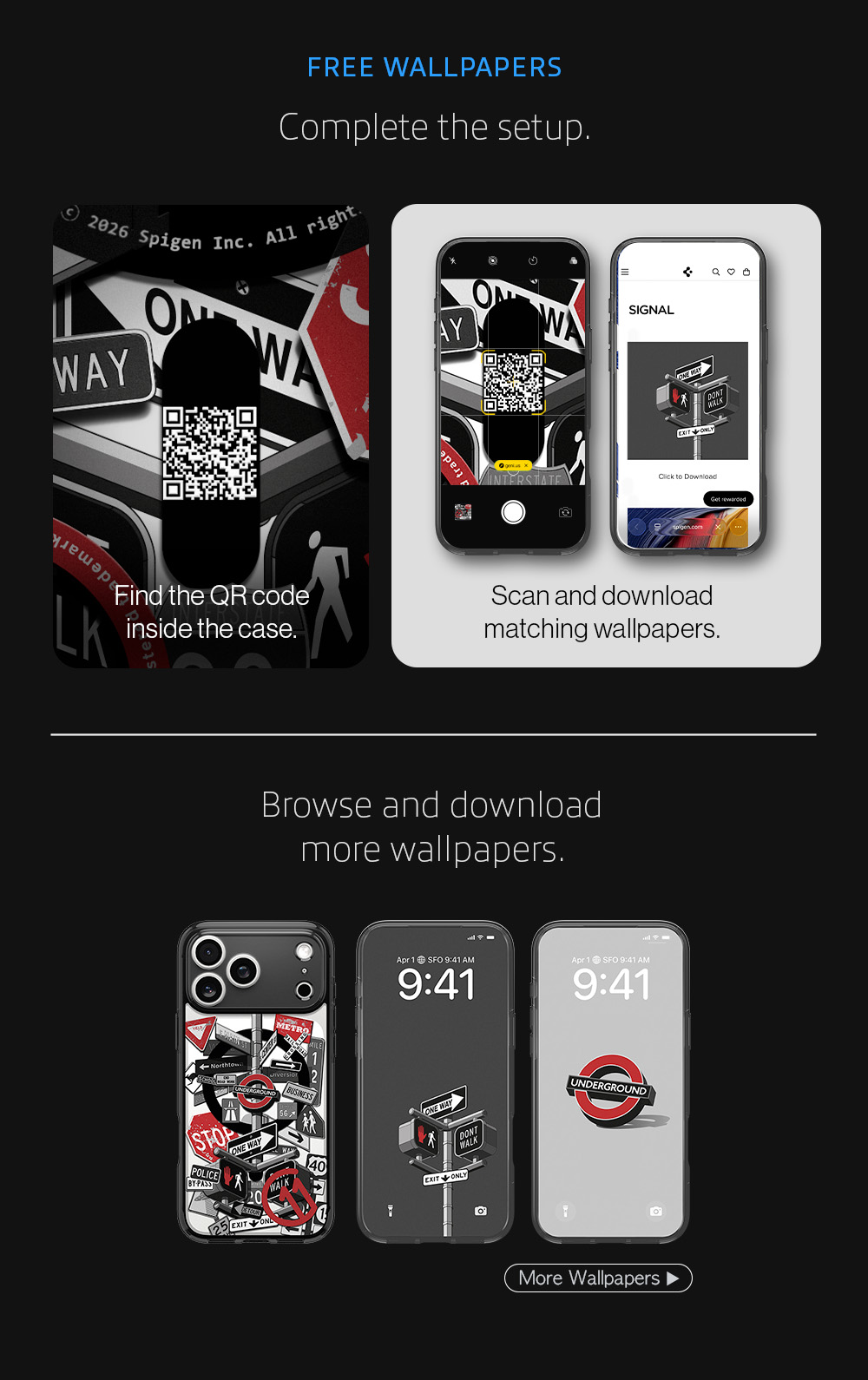 Free Phone Wallpapers: Match the vibe inside and out. Find the QR code inside the case.  Scan and download matching wallpapers.