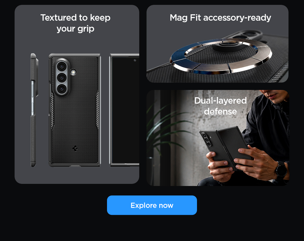 Textured to keep your grip, Mag Fit accessory-ready, Dual-layered defense. Shop Core Armor Mag Fit for Galaxy Z series.