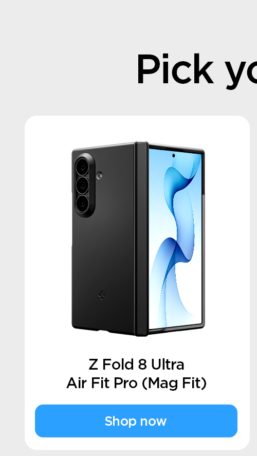 Pick your Fit. Shop the Samsung Galaxy Z Fold 8 Ultra Air Fit Pro Mag Fit case.