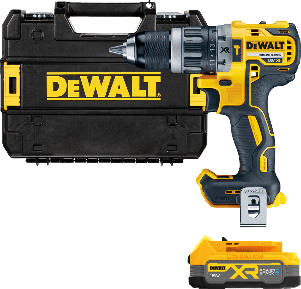 DEWALT 18V XR Aku vŕtačka s príklepom,1 x 1,7 Ah POWERSTACK™ DCD796E1T-XJ