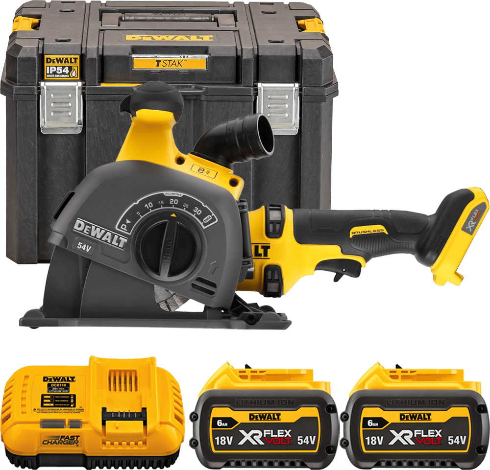 DEWALT 54V XR FLEXVOLT™ Aku drážkovačka 125 mm, šírka 8 - 35 mm, 2x 6,0 Ah DCG200T2-QW