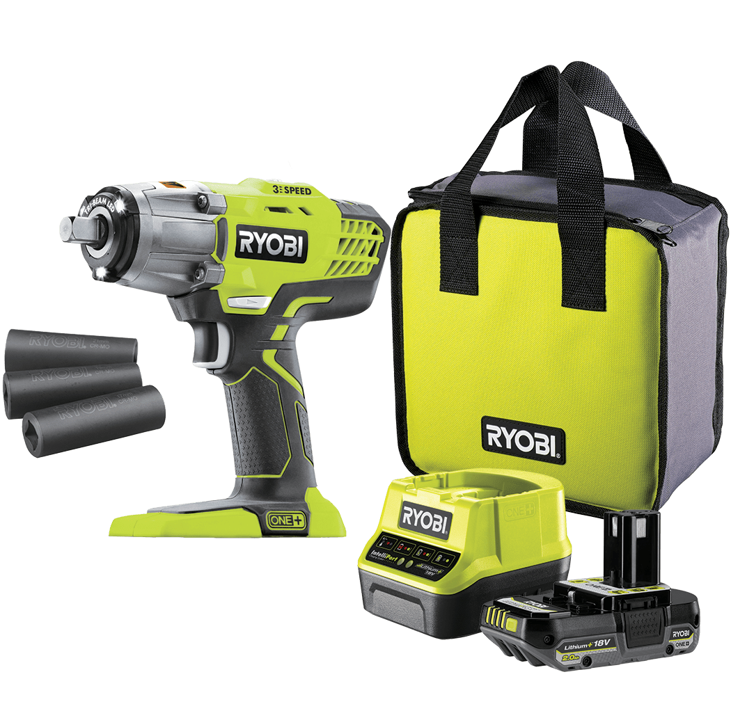 RYOBI 18V ONE+™ 1/2” Aku rázový uťahovák s poist. kolíkom R18IW3-120S3