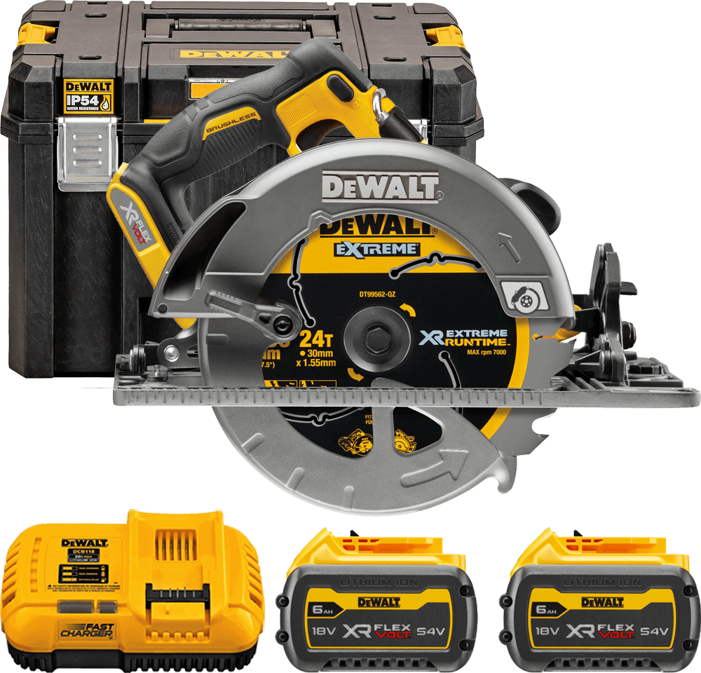 DEWALT 54V XR FLEXVOLT™ Aku kotúčová píla 190 x 30 mm, 2x 6,0 Ah DCS579T2-QW