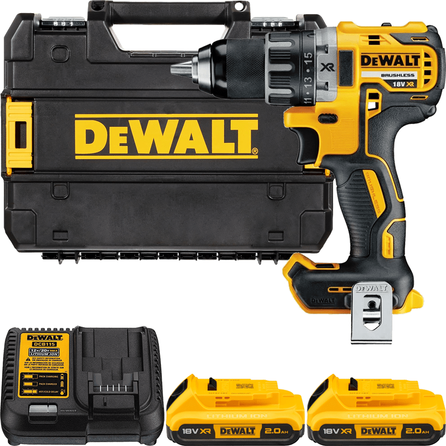 DEWALT 18V XR Aku vŕtačka bez príklepu, 2x 2,0 Ah DCD791D2-QW