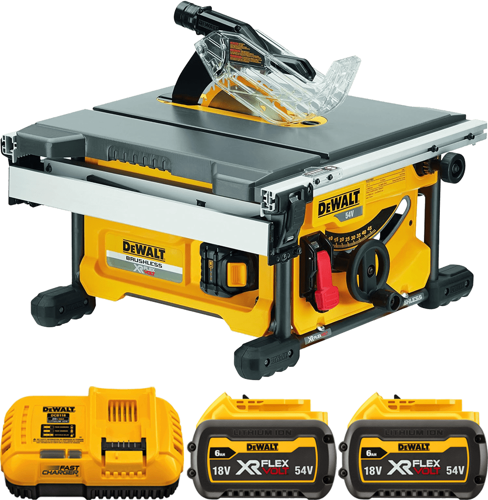 DEWALT 54V XR FLEXVOLT™ Aku stolová píla 210 x 30 mm, 2x 6,0 Ah DCS7485T2-QW