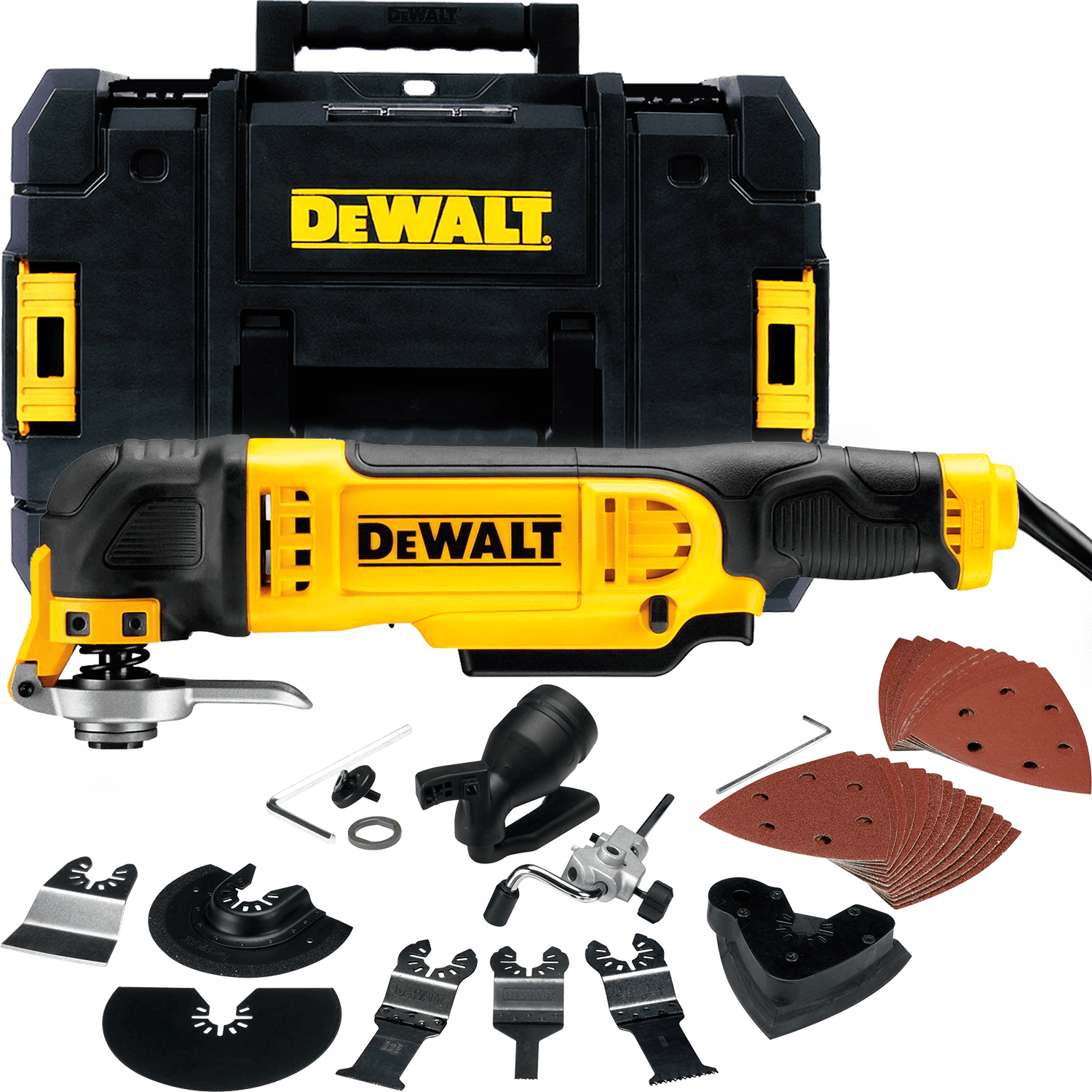 DEWALT Elektrická oscilačná brúska + sada príslušenstva, 300 W DWE315KT-QS