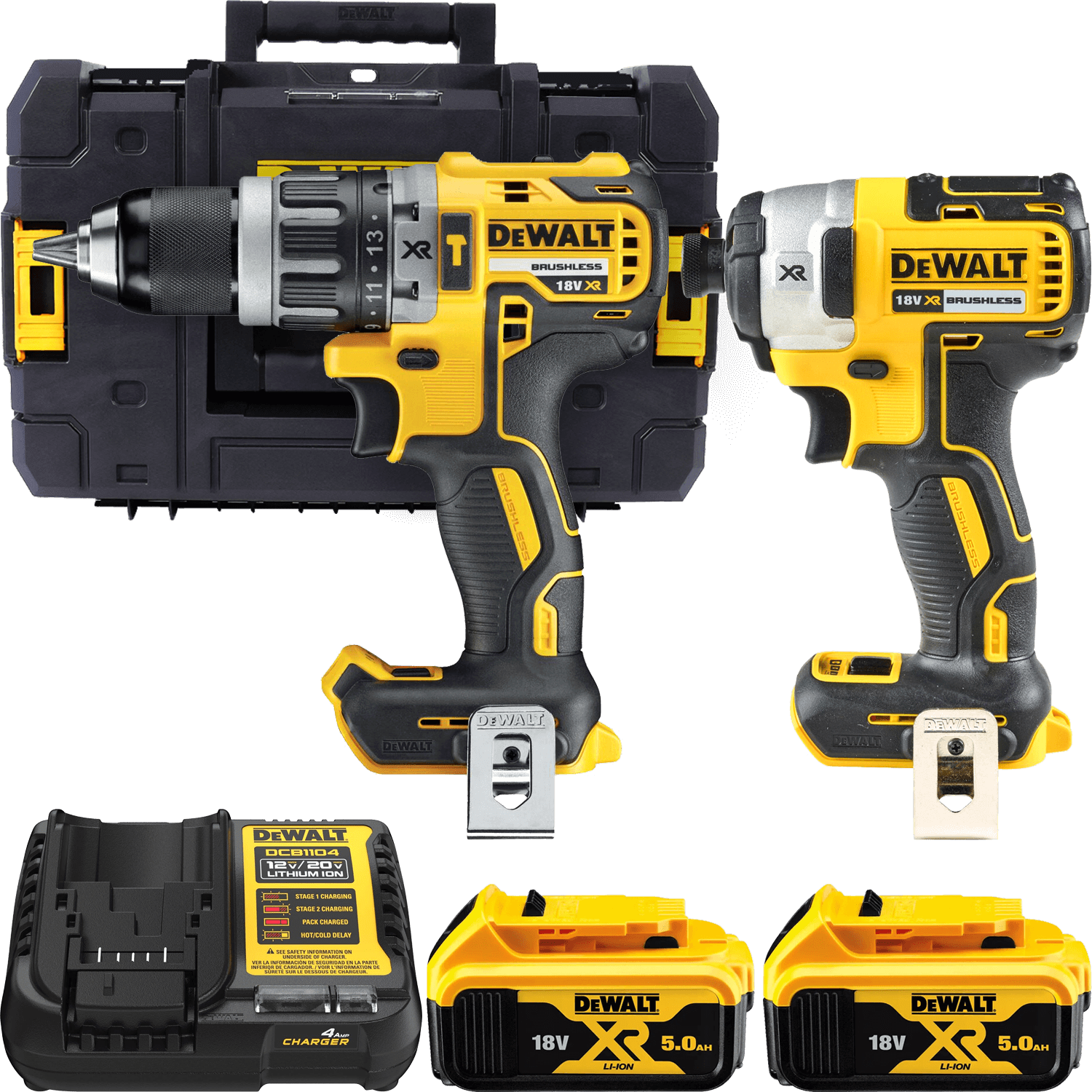 DEWALT 18V XR Aku sada vŕtačky DCD796 a rázového uťahováku 1/4