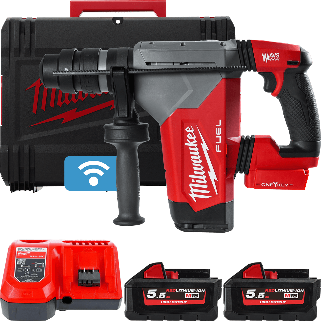 MILWAUKEE M18 FUEL™ ONE-KEY™ SDS-Plus vŕtacie kladivo 4-režimové s FIXTEC™ M18ONEFHPX-552X