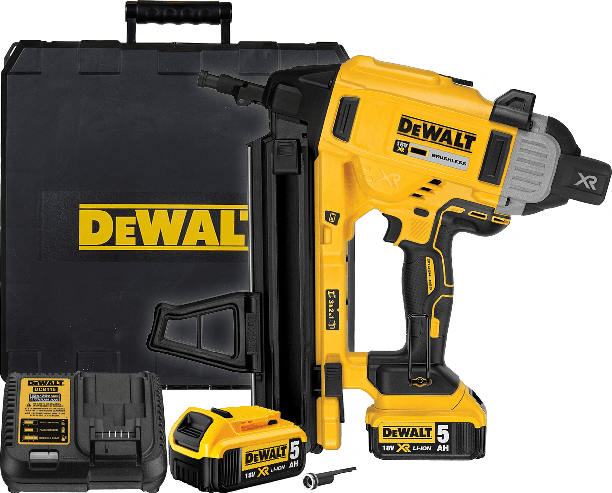 DEWALT 18V XR Aku klincovačka do betónu 13-57 mm, 2x 5,0 Ah DCN890P2-QW