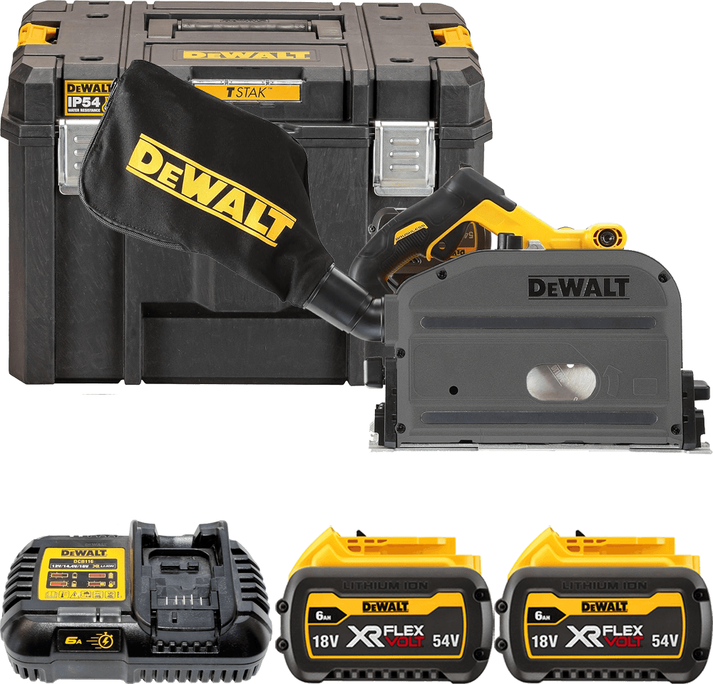 DEWALT 54V XR FLEXVOLT™ Aku ponorná kotúčová píla 165 x 20 mm, 2x 6,0 Ah DCS520T2-QW