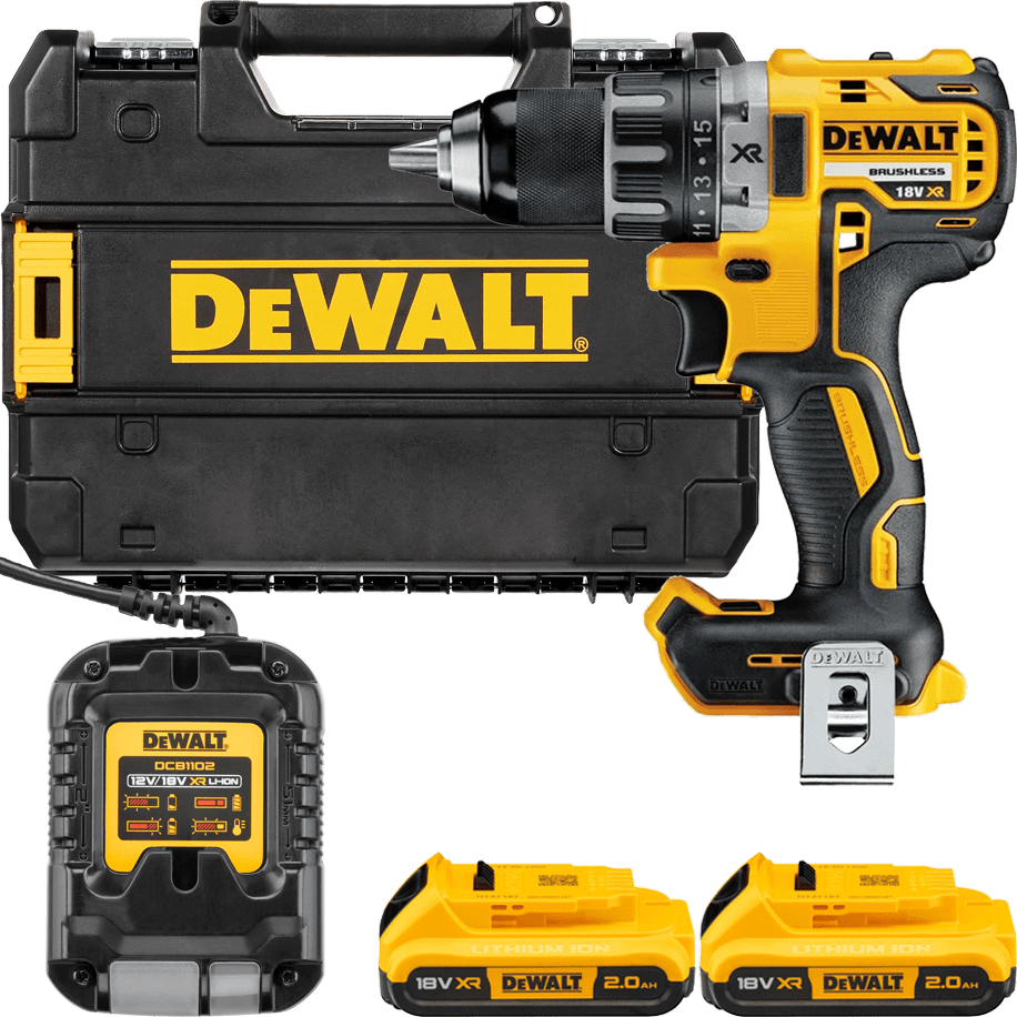 DEWALT 18V XR Aku vŕtačka bez príklepu, 2x 2,0 Ah DCD791D2-QW