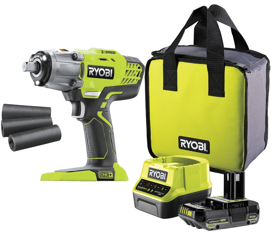 RYOBI 18V ONE+™ 1/2” Aku rázový uťahovák s poistným kolíkom R18IW3-120S3