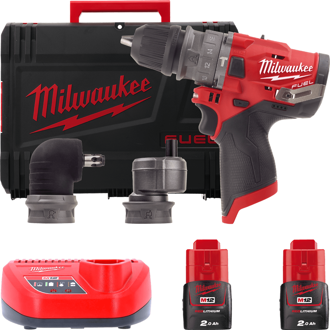 MILWAUKEE M12 FUEL™ Aku vŕtačka s príklepom s vymeniteľným skľučovadlom M12FPDXKIT-202X