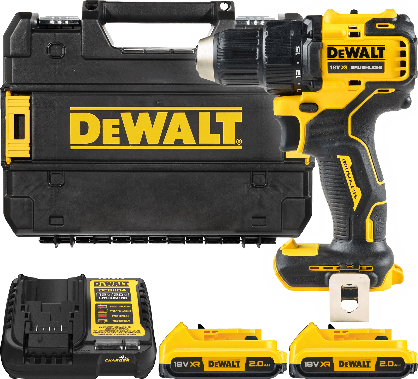 DEWALT 18V XR Aku vŕtačka bez príklepu, 2x 2,0 Ah DCD708D2T-QW