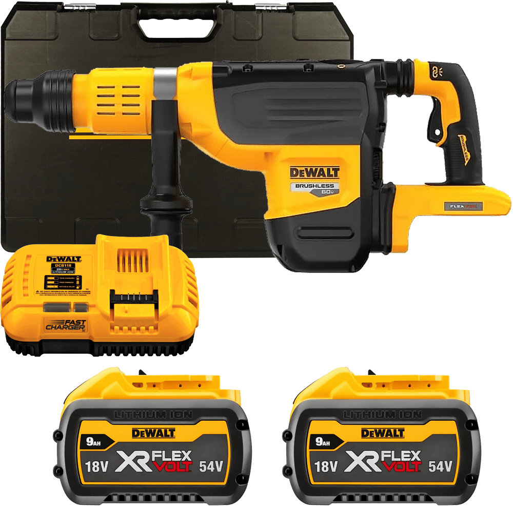 DEWALT 54V XR FLEXVOLT™ SDS-Max 19,4 J aku kombinované kladivo, 2x 9,0 Ah DCH775X2-QW