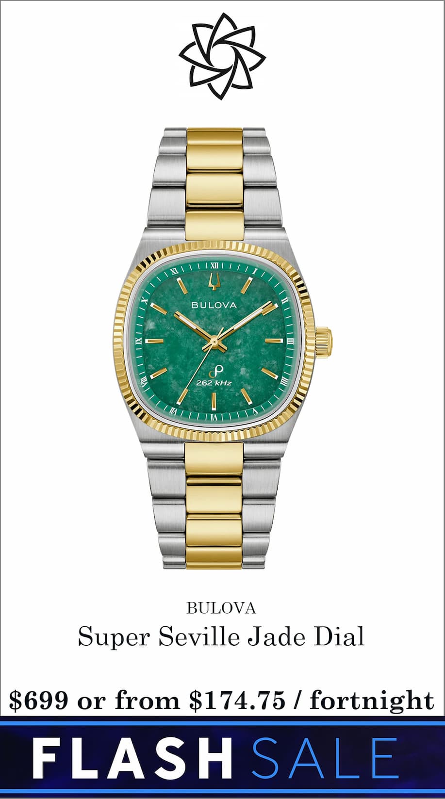 bulova super seville jade dial watch