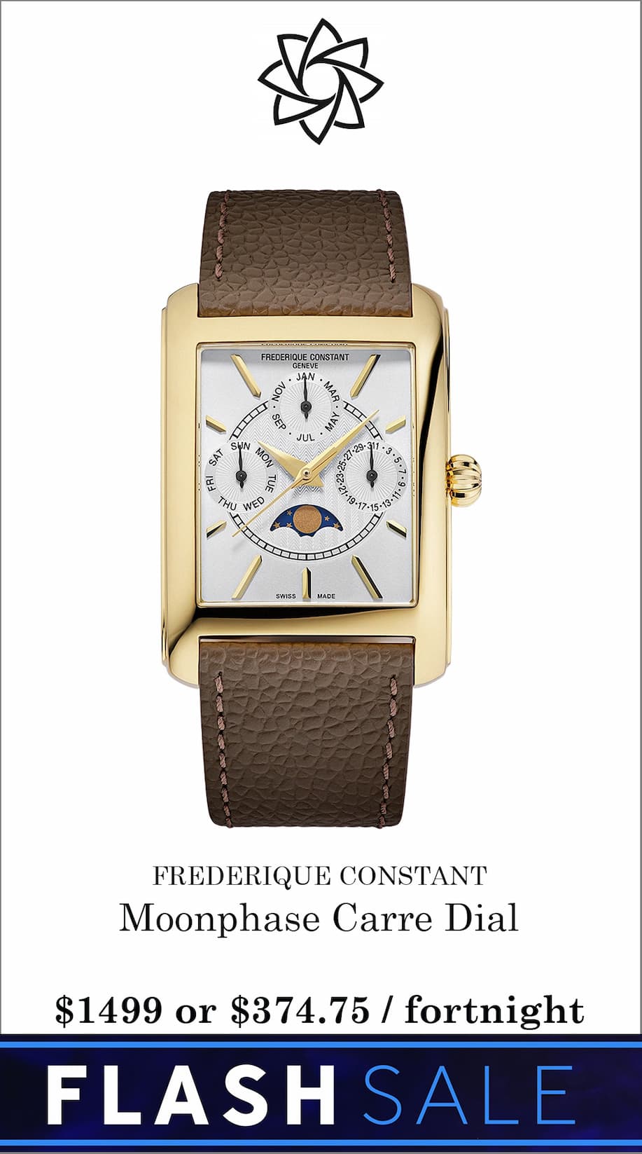 frederique constant mens moonphase watch