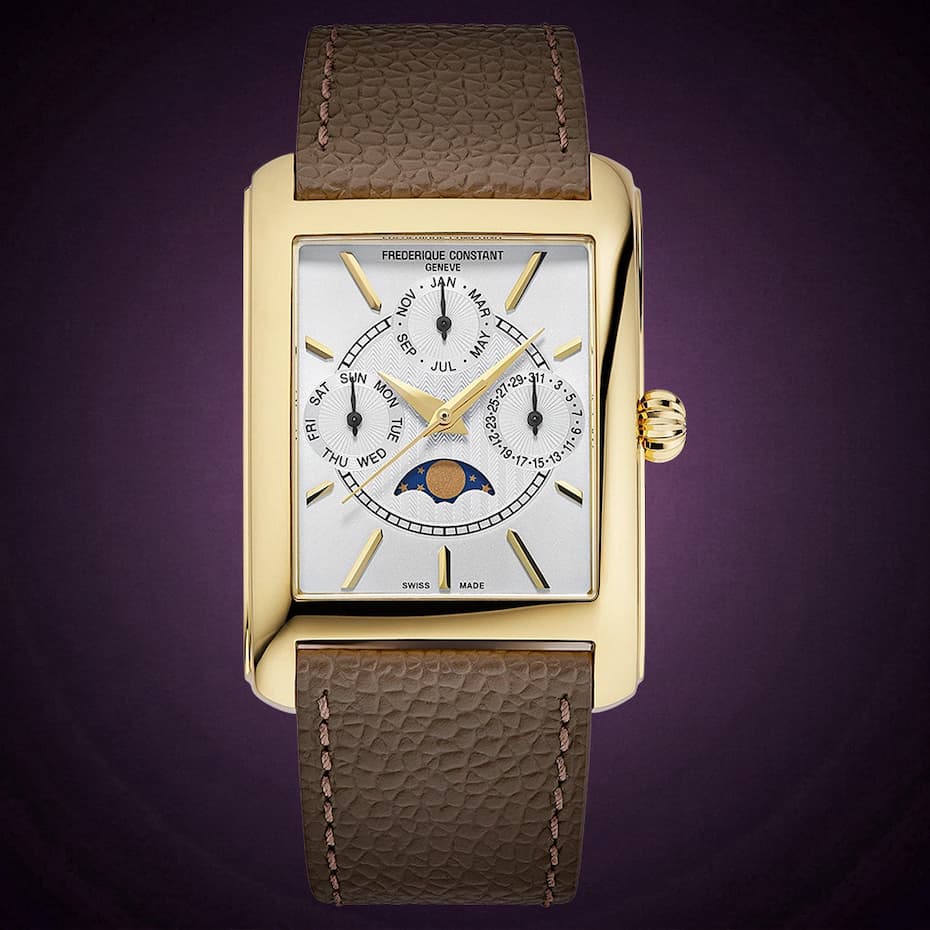 gold case frederique constant watch