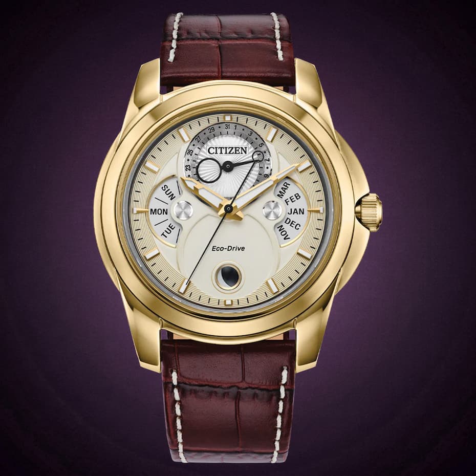 gold case Citizen mens watch