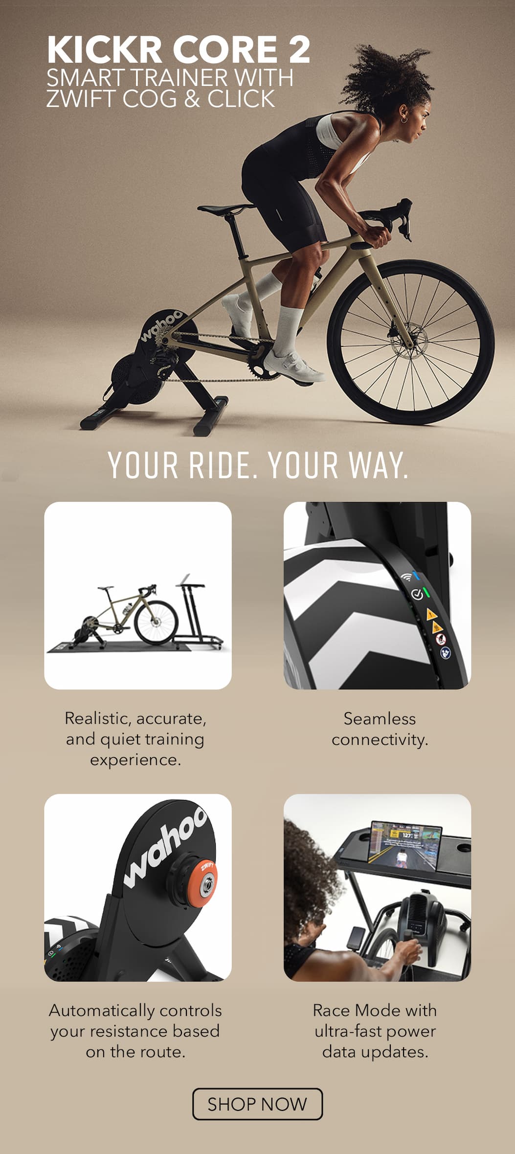 Kickr Core 2 Smart Trainer With Zwift Cog & Click