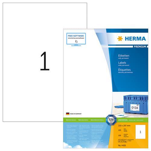 Herma Premium White Labels A4 210 x 297mm 4428