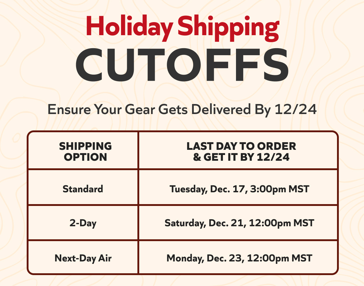 Holiday Shipping Cutoffs