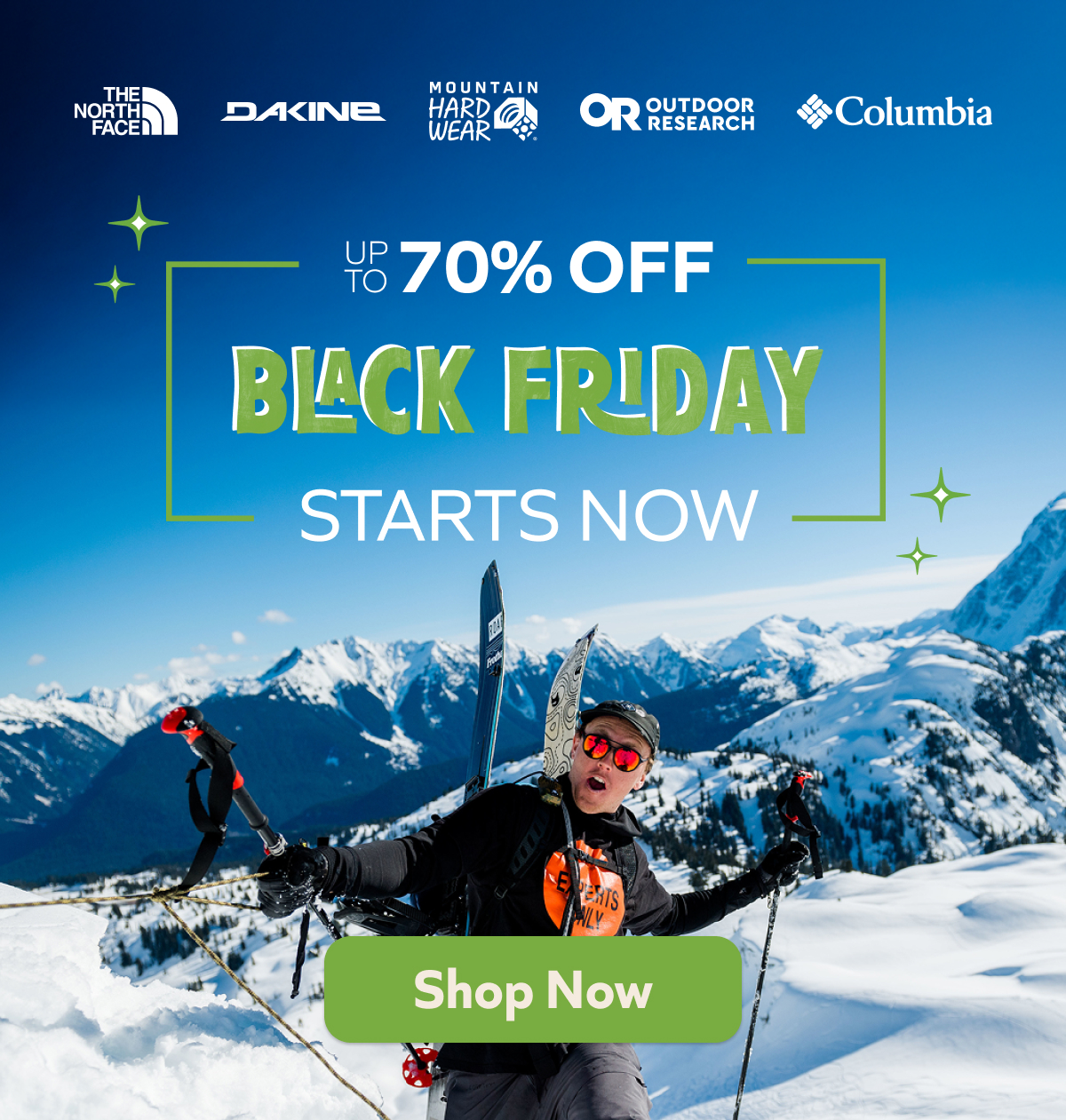 Up to 70% off brands: Black Friday starts now! Score deals from The North Face, Columbia, and more. Shop Now!