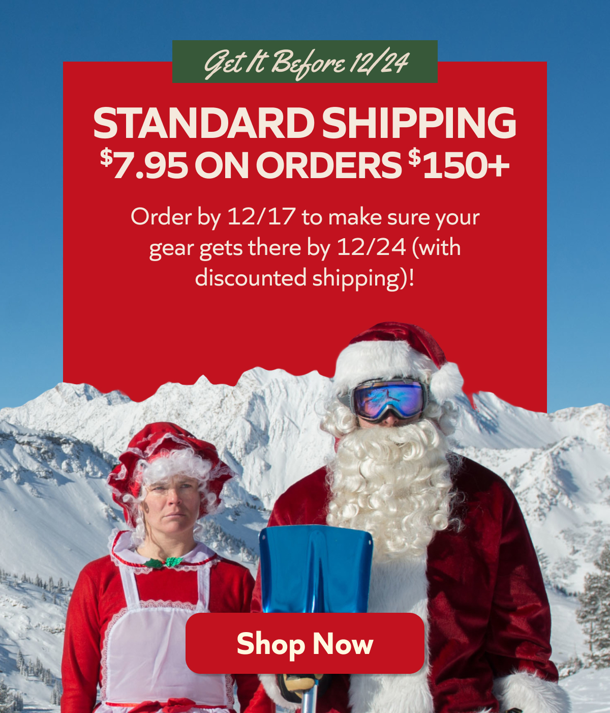 Lock in delivery by 12/24 and score standard shipping for just $7.95 on orders $150+ when you order by 12/17. Shop Now!