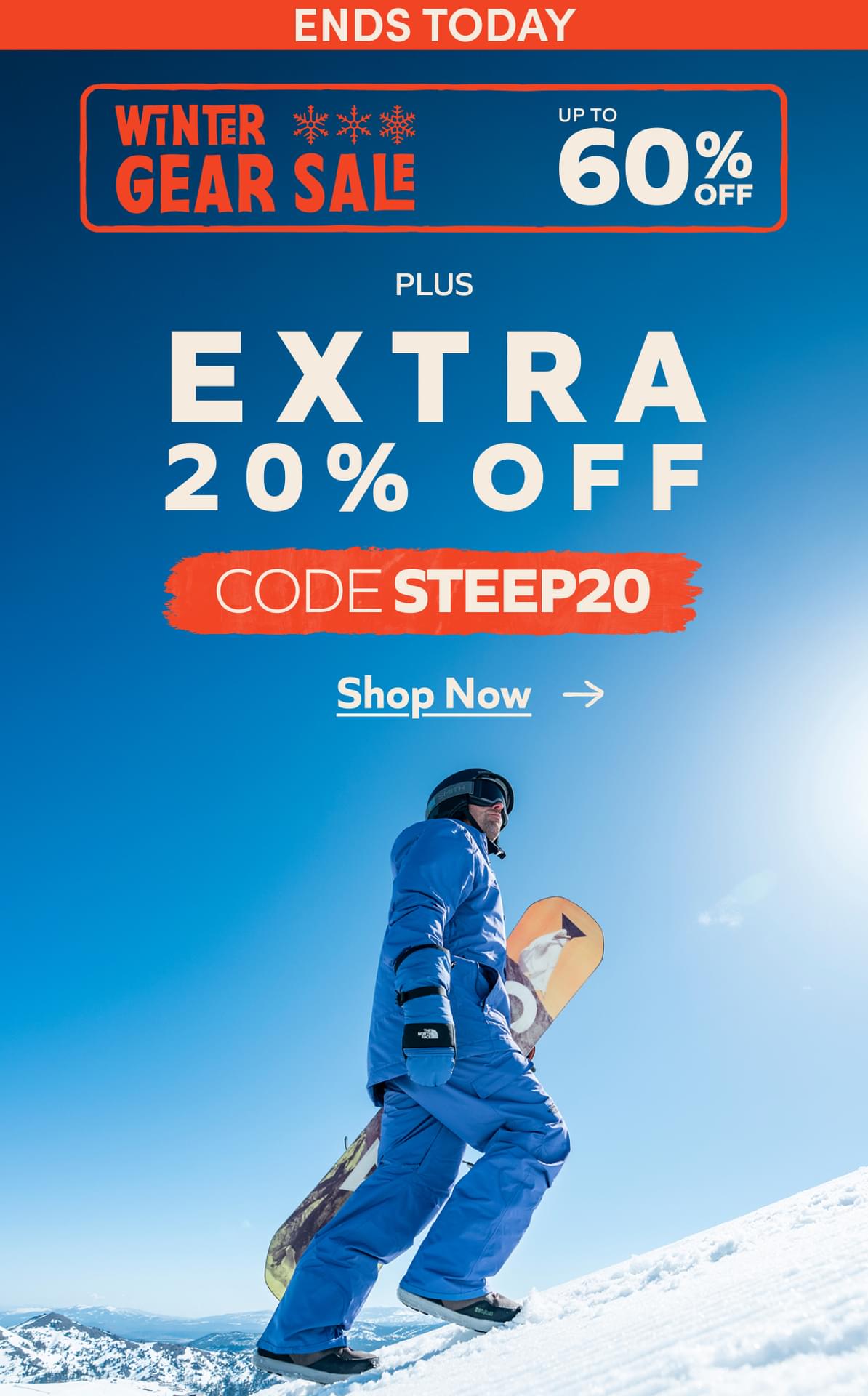 Winter Gear Sale - Up to 60% off + Extra 20% off - Use code STEEP20. Shop Now.