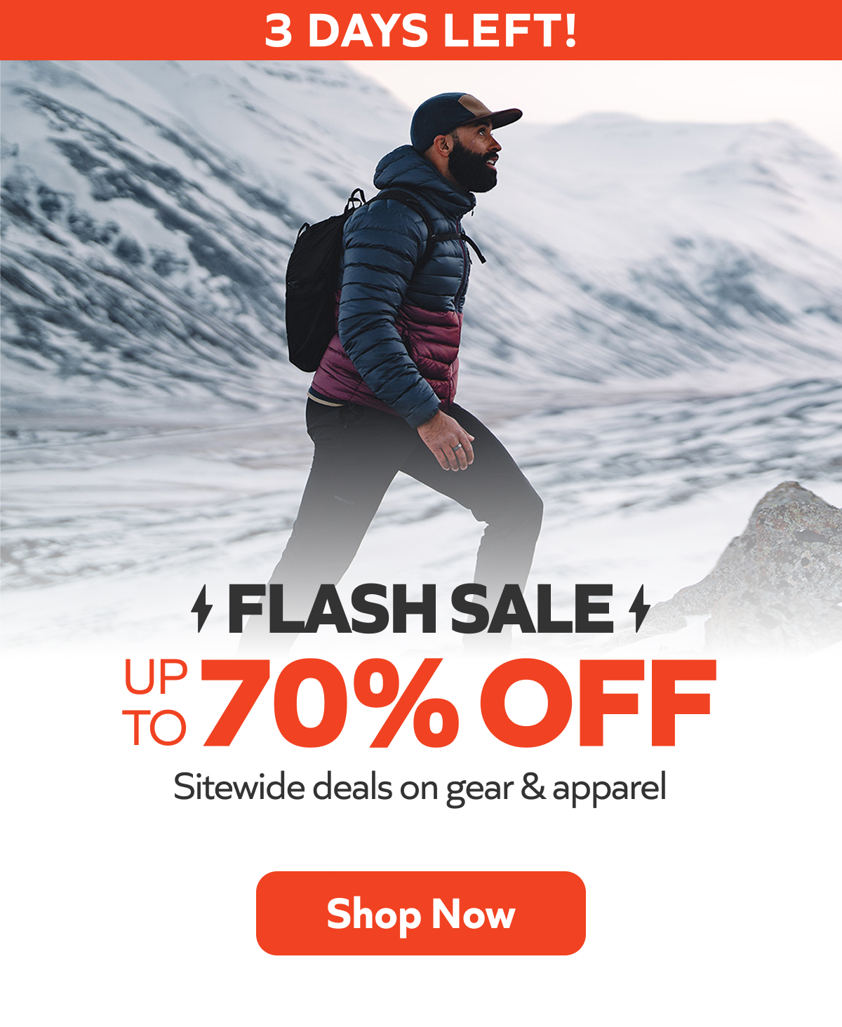 3 Days left! Flash Sale. Up to 70% off. Sitewide deals on gear & apparel. Shop Now!