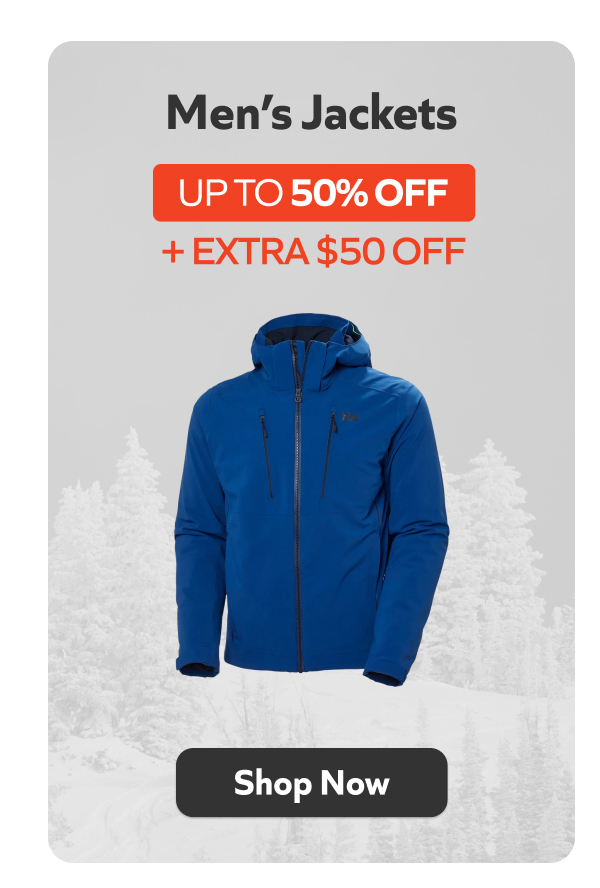 Men’s Jackets - Up to 50% off + extra $50 off. Shop Now!